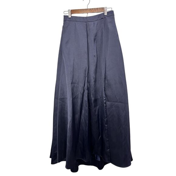 NWT BELLE BADGLEY MISCHKA High-Low Maxi Skirt-Navy Size 6 W/ Pockets Thigh Slit - Picture 1 of 9